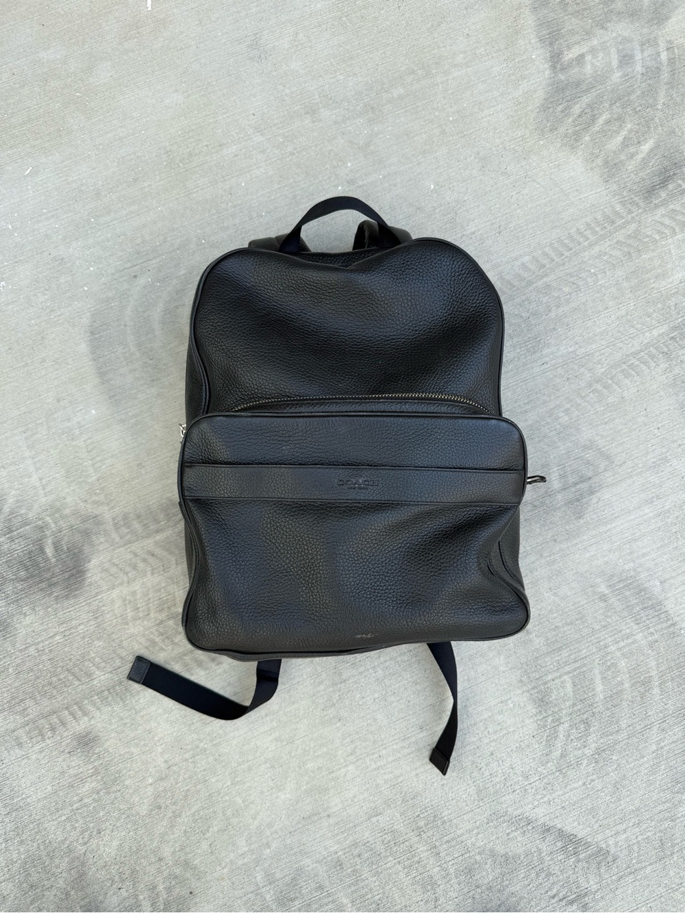 Coach Black Pebbled Leather Backpack